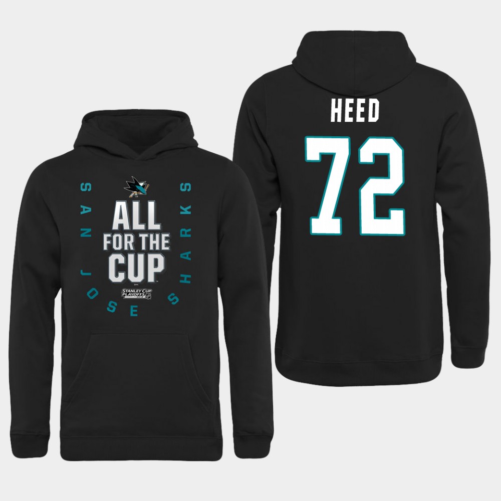Men NHL Adidas San Jose Sharks 72 Heed black hoodie